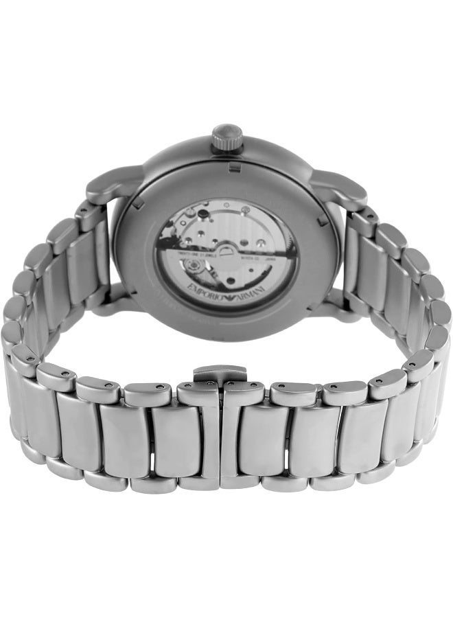 EMPORIO ARMANI Men Automatic Silver Stainless Steel Watch - Image 4